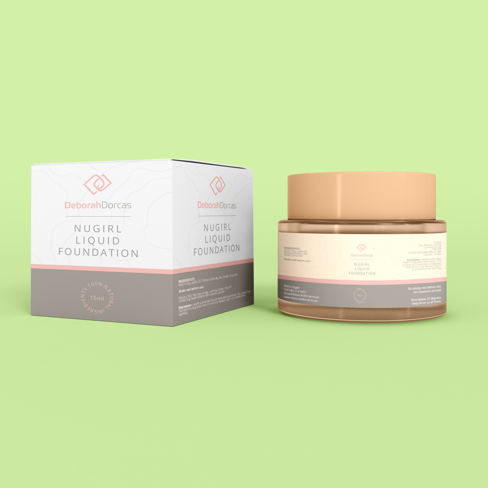 Liquid Foundation box and jar packaging design