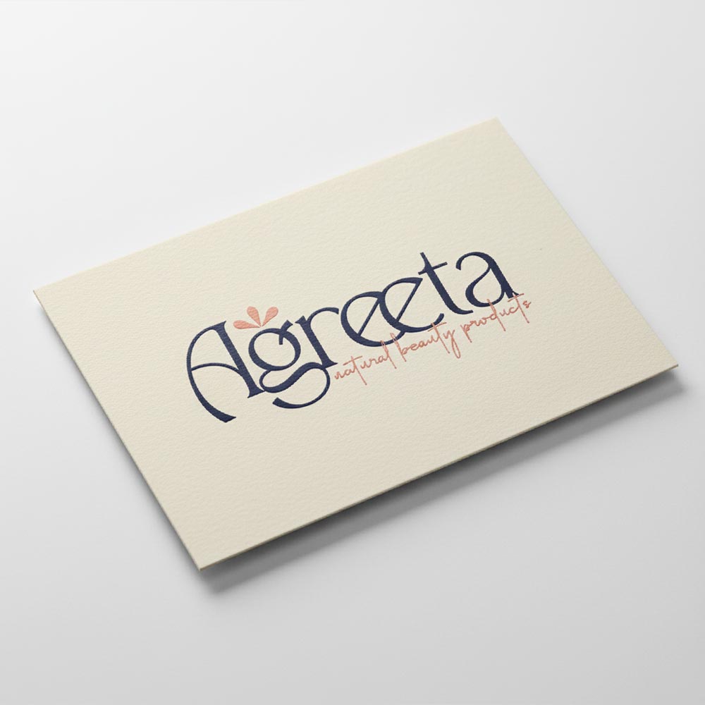 Agreeta business card design mockup