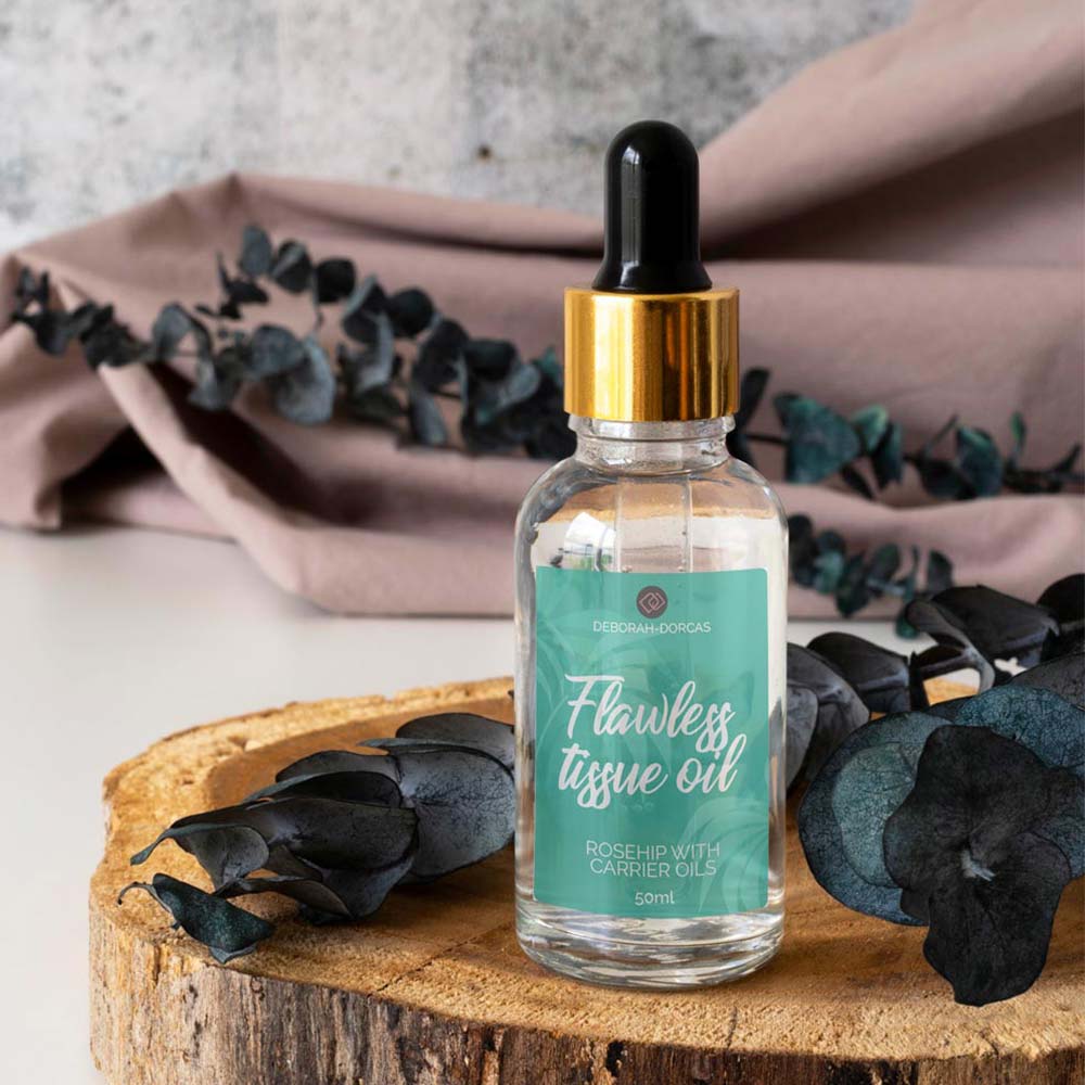 Flawless tissue oil dropper bottle label design